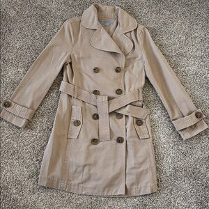 Sale!! Zara Classic Women’s Taupe Double-Breasted Trench Coat Size S 100% Cotton
